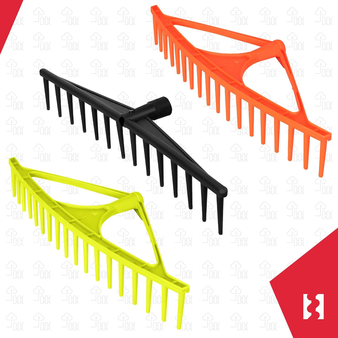 KOTARBAU® Heurechen - 64 cm - ohne Stiel - Laubrechen Kunststoff - für Gras- & Heckenschnitt - 18 Zi