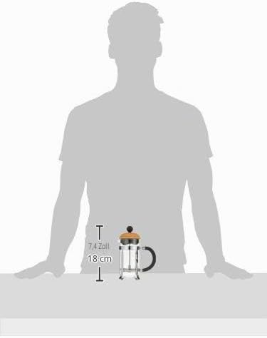 Bodum 1923-109S Chambord Kaffeebereiter 3 Tassen, Glas, Transparent/Kork, 0.35 L, 7.5 x 13.5 x 18.9