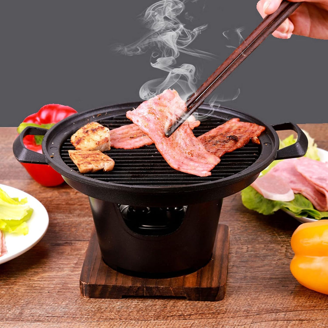 Camping Grill, Schwarz Mini Stilvoller Antihaft Grill Mobil, Tragbarer Kleiner Holzkohlegrill für Ca