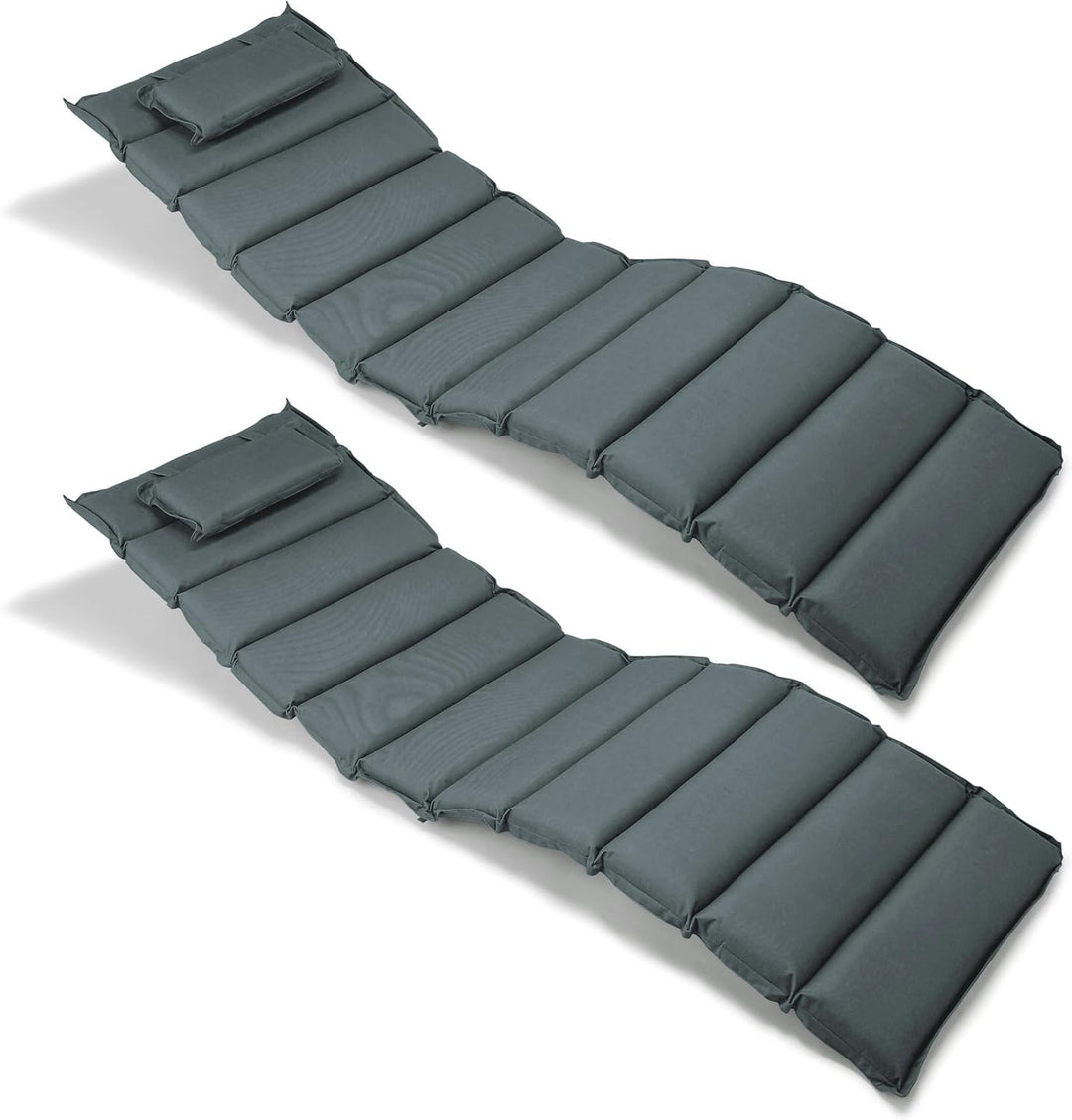 Nexos Divero Liegenauflage – 2er Set Auflage Polster für Sonnenliege Gartenliege Holzliege Saunalieg