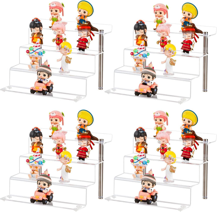 LileZbox Acryl-Display-Riser-Regal für Pops-Figuren, klarer kleiner 4-Stufen-Display-Ständer zum Prä