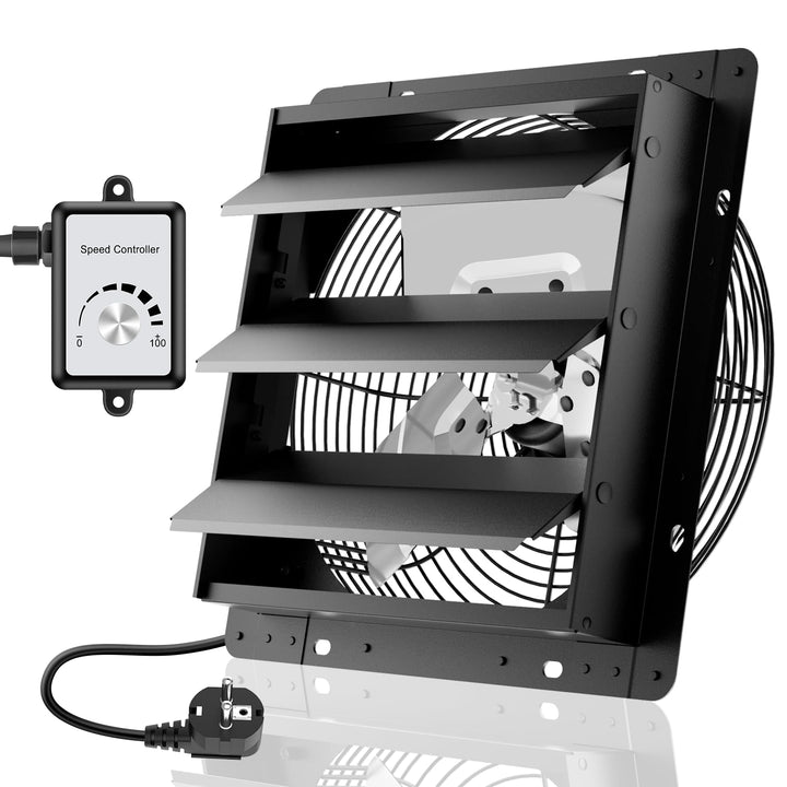 HG Power 300mm Abluftventilator mit Drehzahlregler Industrie Wandventilator mit EC Motor 1650m³/h Wa