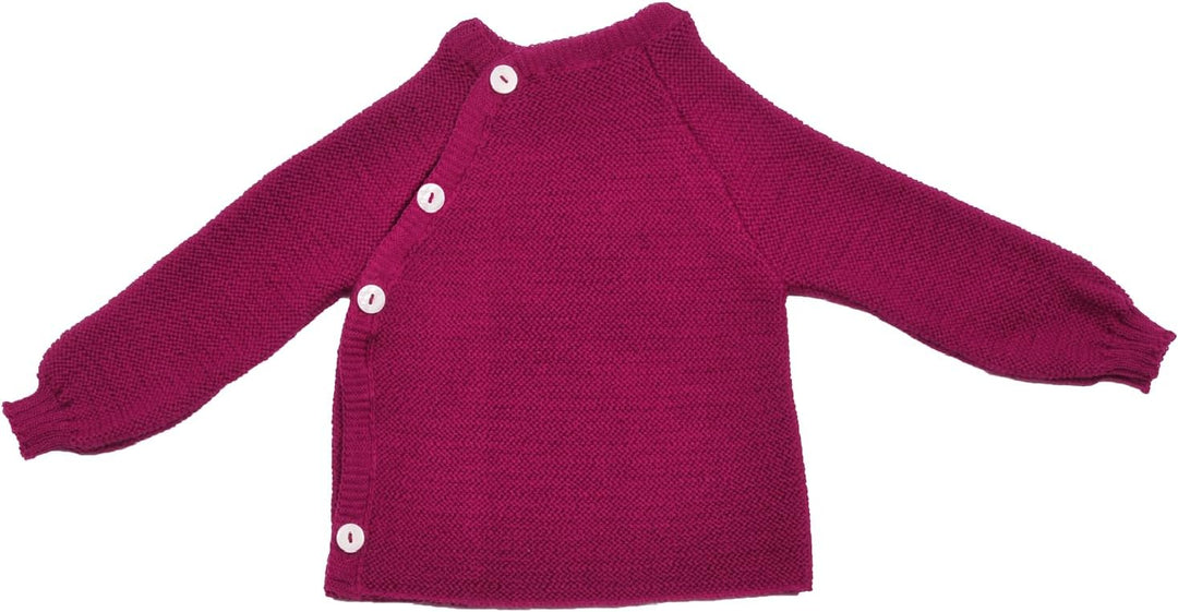 Reiff Strick Uni Schlüttli Wickelpullover Merinoschurwolle kbT (86/92, Beere)