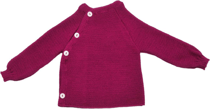 Reiff Strick Uni Schlüttli Wickelpullover Merinoschurwolle kbT (86/92, Beere)