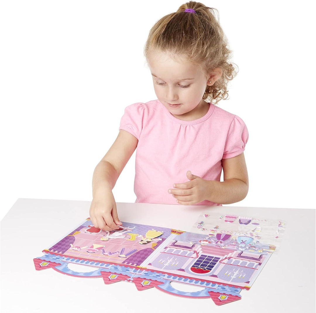 Melissa & Doug | Pack mit 6 wiederverwendbaren, bauschigen Stickern – Ankleiden, Prinzessin, Safari,