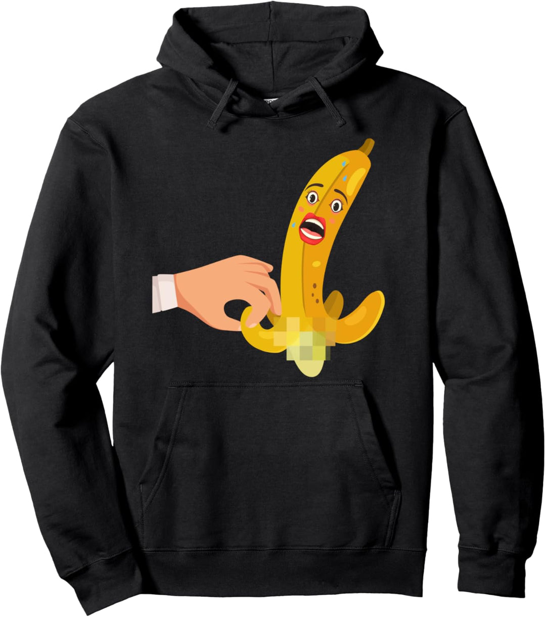 Lustige Banane - Obst Nackte Frucht mit Pixeln Pullover Hoodie