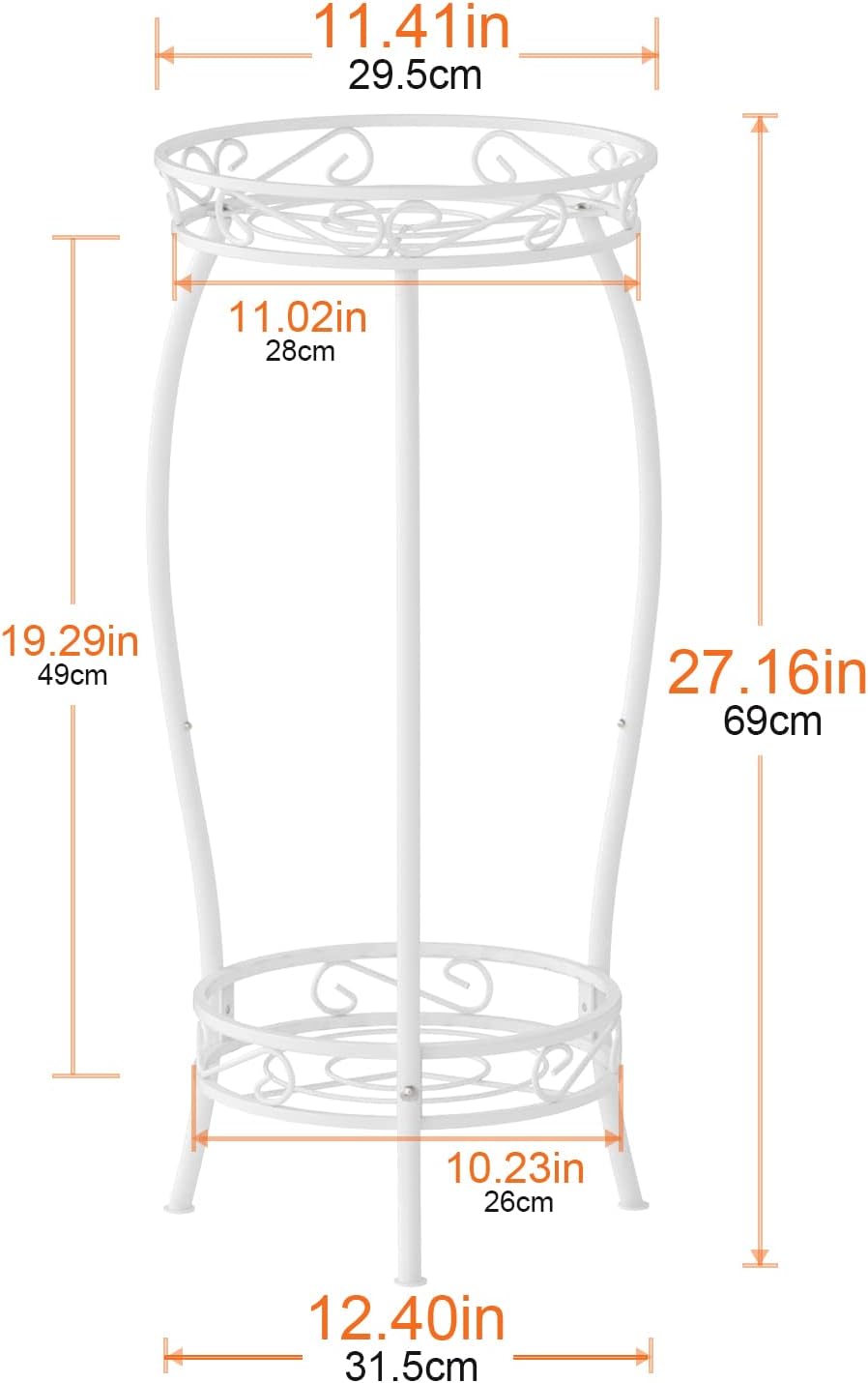 Bomclap Pflanzenständer Metall, 69 cm Blumenständer Pflanzenständer, 2-stufige Blumentopf Ständer Bl
