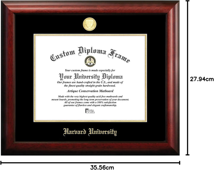 Campus Images MA992GED Harvard University Bilderrahmen, geprägt, Diploma, 28 x 35 cm, goldfarben, Go