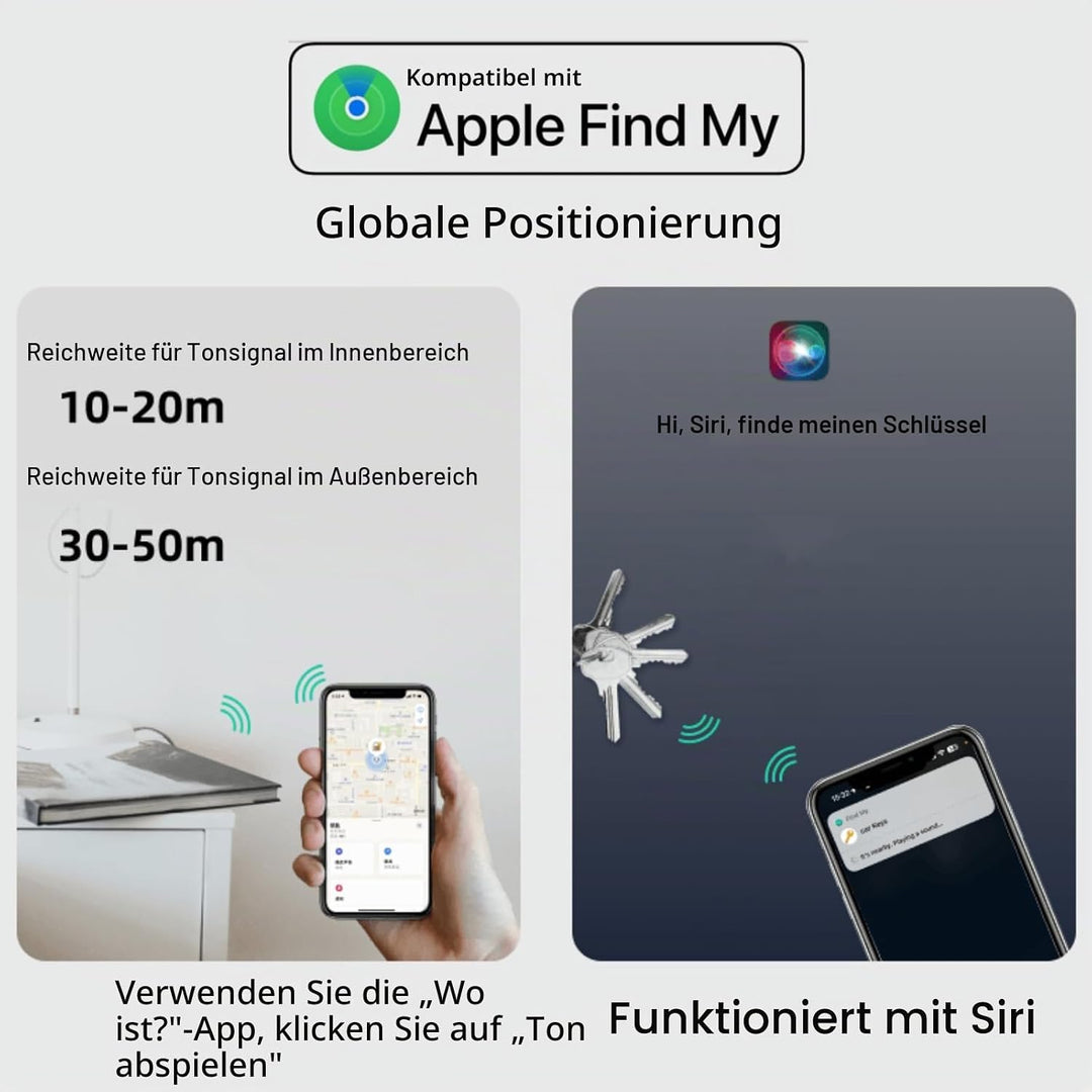 Nutale Air Schlüsselfinder Tag Kaffee - Only IOS - 4PCS Schlüssel Finden mit Bluetooth Finder Tracke