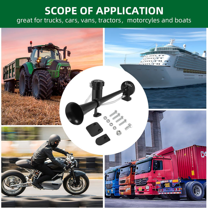 Rupse Hupe Luft Horn Kit, 150db Lufthorn Drucklufthorn auto Horn mit Kompressor für 12V PKW LKW Boot