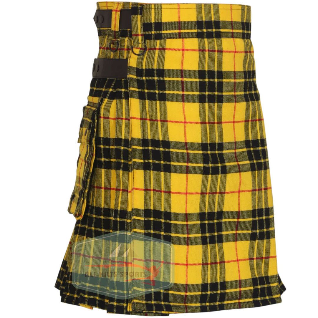 All Kilts Sports Utility-Kilt für Herren aus Acrylwolle mit Lederriemen Macleod Of Lewis 30, 32