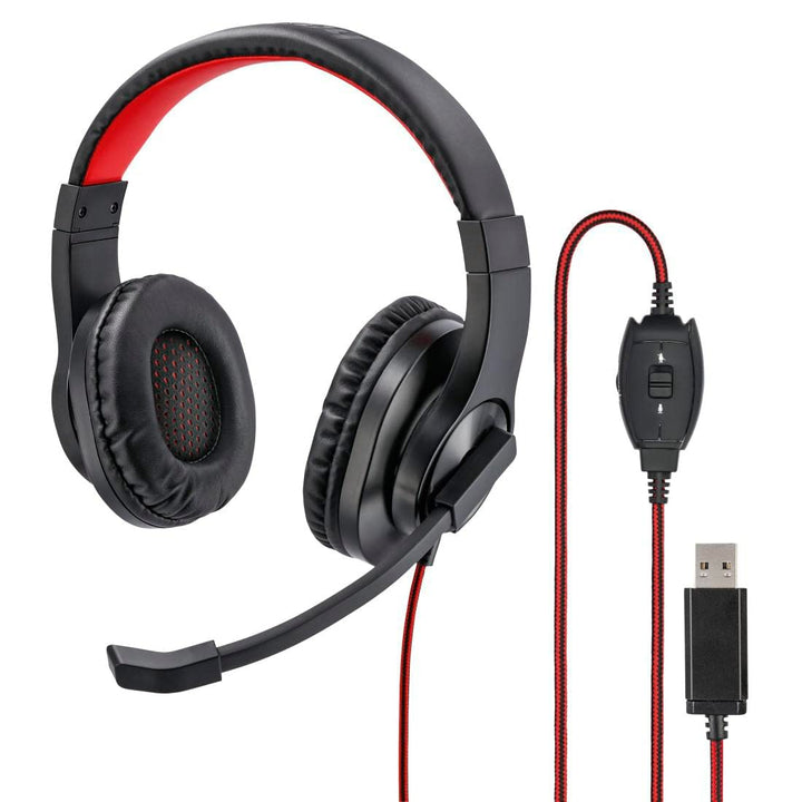 Hama USB Headset, Over Ear Kopfhörer mit Mikrofon (Headset mit Lautstärkenregler und verstellbarem M