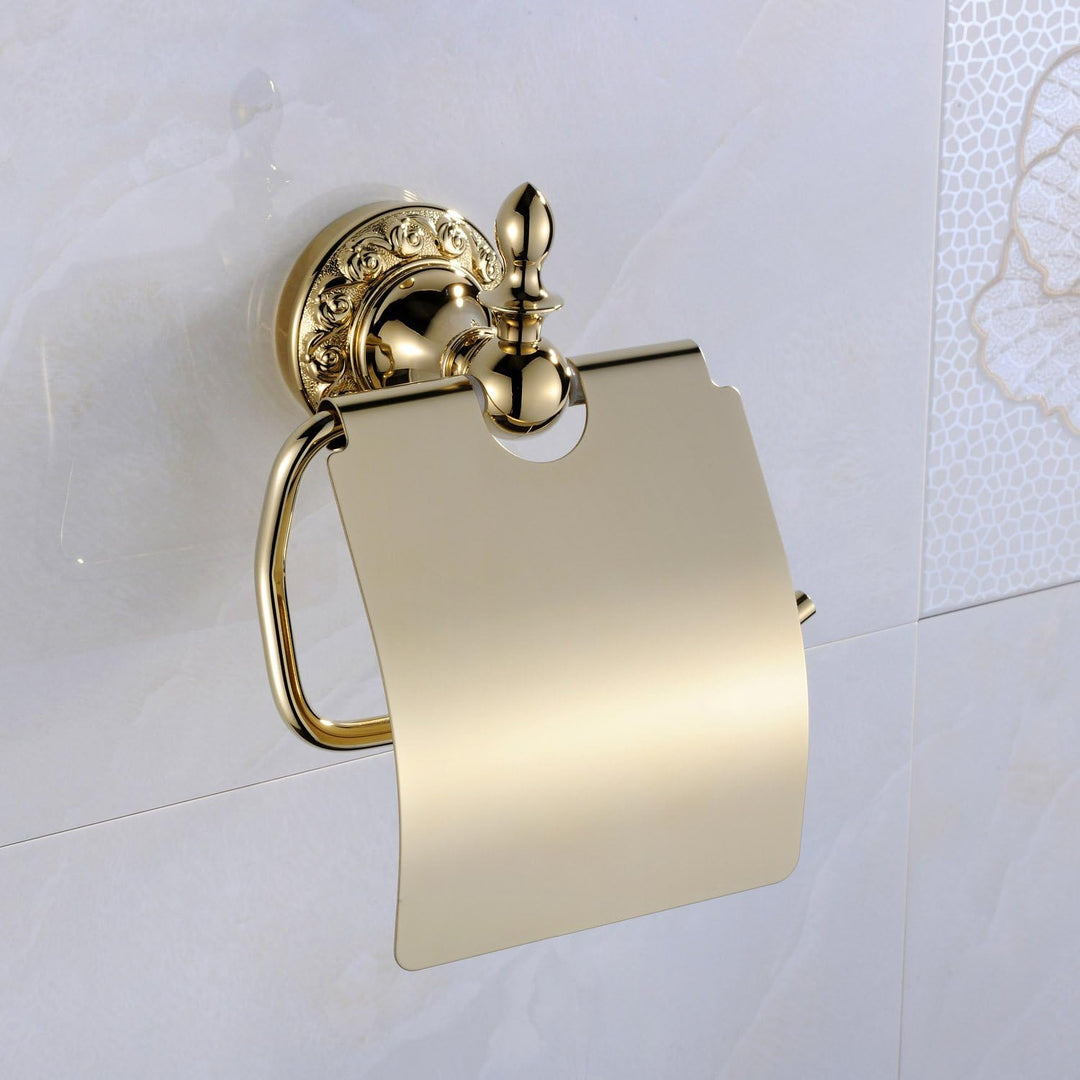 Weare Home Gold Toilettenpapierhalter, Modern Wandmontage Klopapierhalter Messing mit Ablage