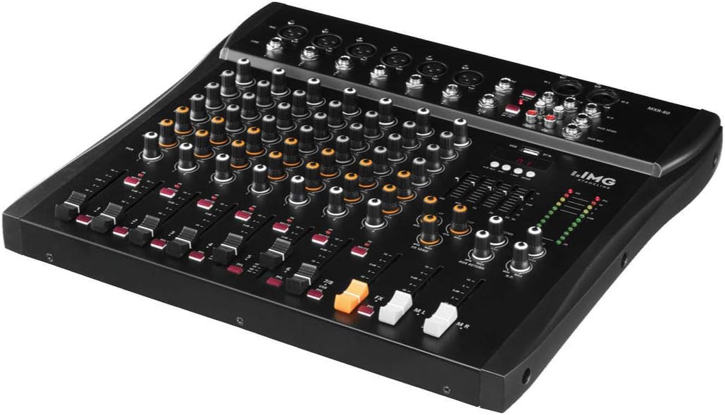 IMG STAGELINE MXR-80, 8-Kanal Audio-Mischpult mit integriertem MP3-Player und Bluetooth-Empfänger, A