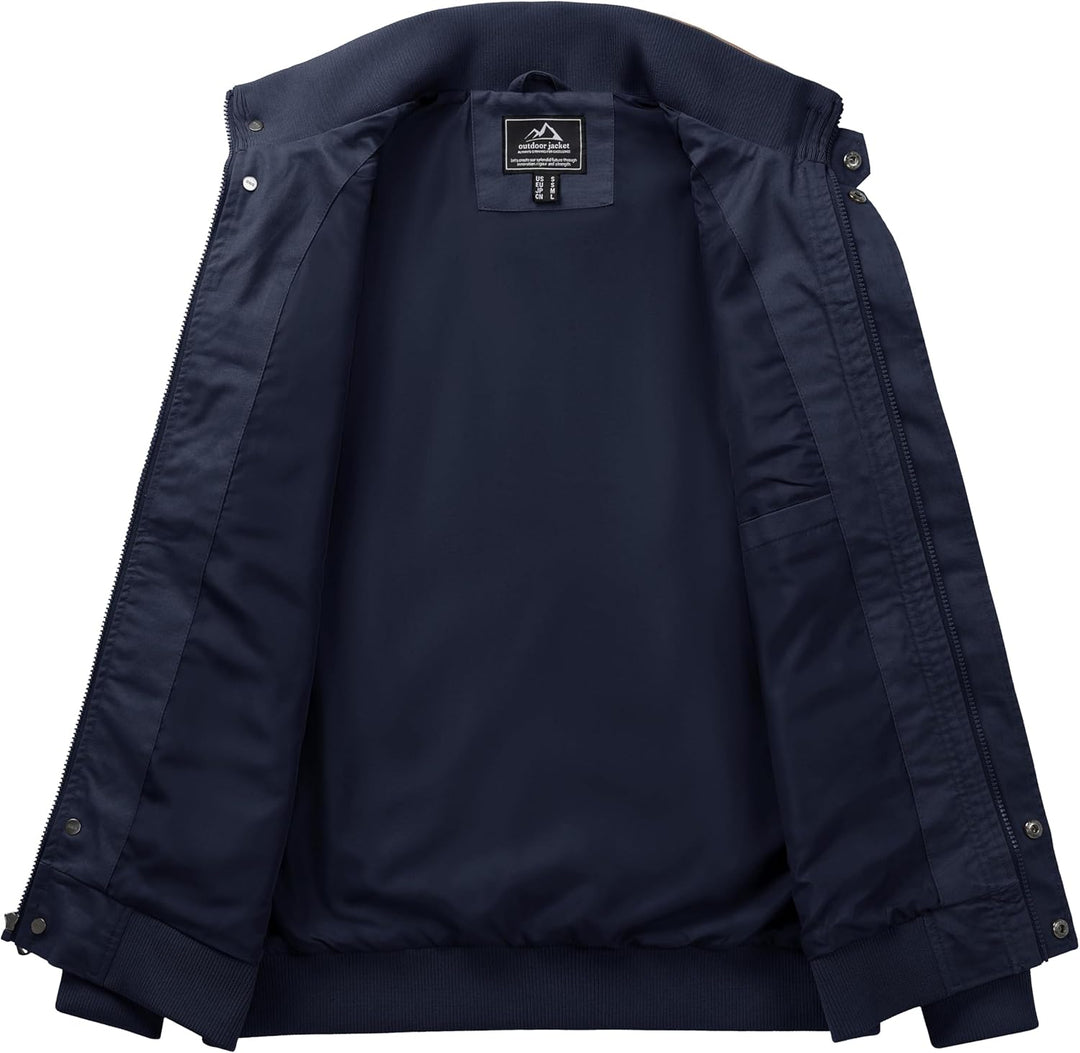 MAGCOMSEN Herren Übergangsjacke Cargo Outdoorjacke Winddicht Frühling Jacke Militär Armee Fliegerjac