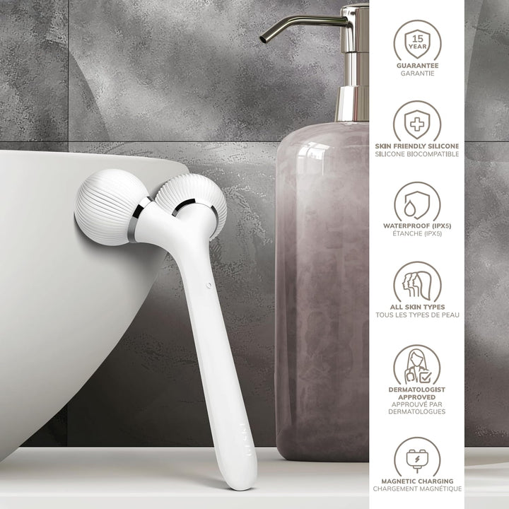 GESKE | SmartAppGuided™ Sonic Facial & Body Roller | 4 in 1 | Dermaroller | Gerät für Gesicht und Kö