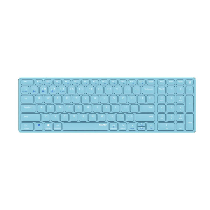 Rapoo E9700M kabellose Tastatur Wireless Keyboard wiederaufladbarer Akku flaches Aluminium Design DE