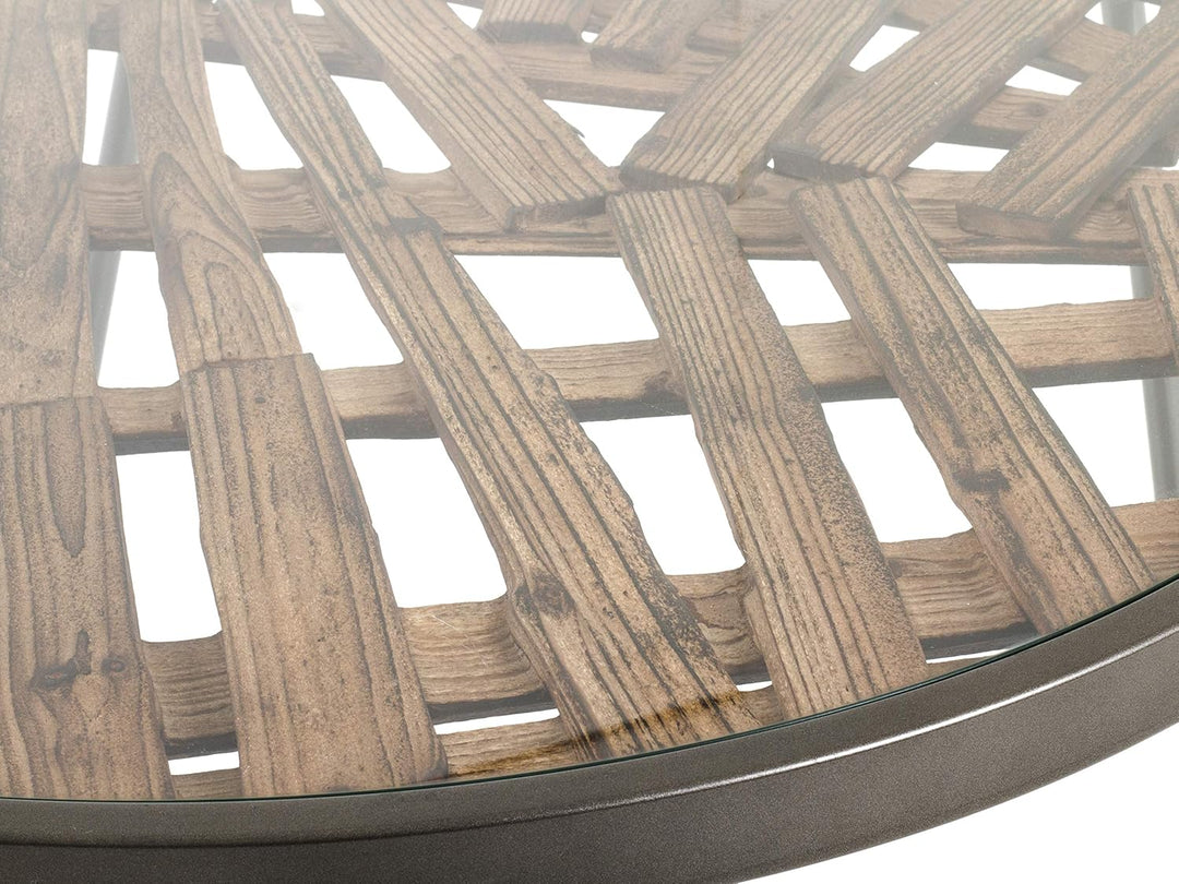 HAKU Möbel Beistelltisch, Massivholz, anthrazit-natur, Ø 52 x H 43 cm Ø: 52 x 43 Anthrazit-natur, Ø:
