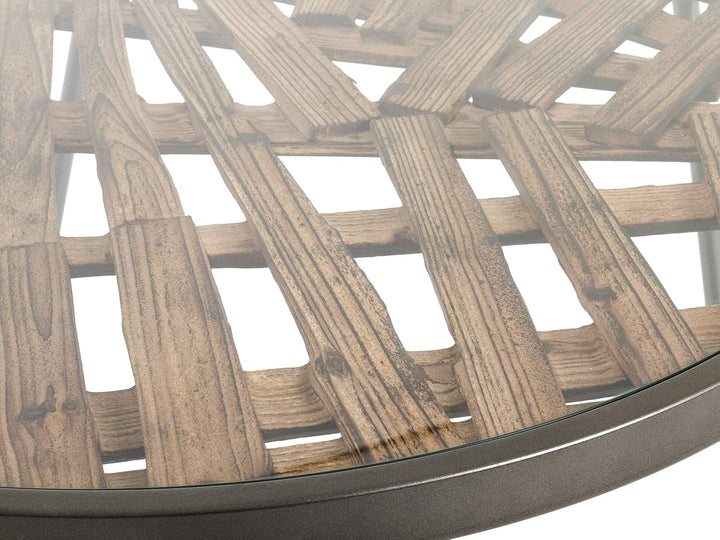 HAKU Möbel Beistelltisch, Massivholz, anthrazit-natur, Ø 52 x H 43 cm Ø: 52 x 43 Anthrazit-natur, Ø: