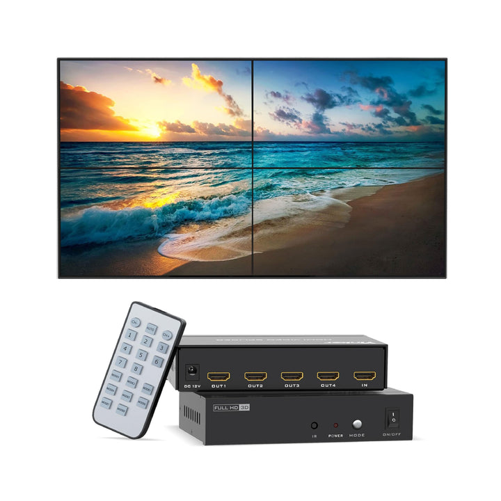 Yinker HDMI Videowand Controller 2x2 HDMI Video Wall Processor für 4 TV Splicing Display Unterstützt
