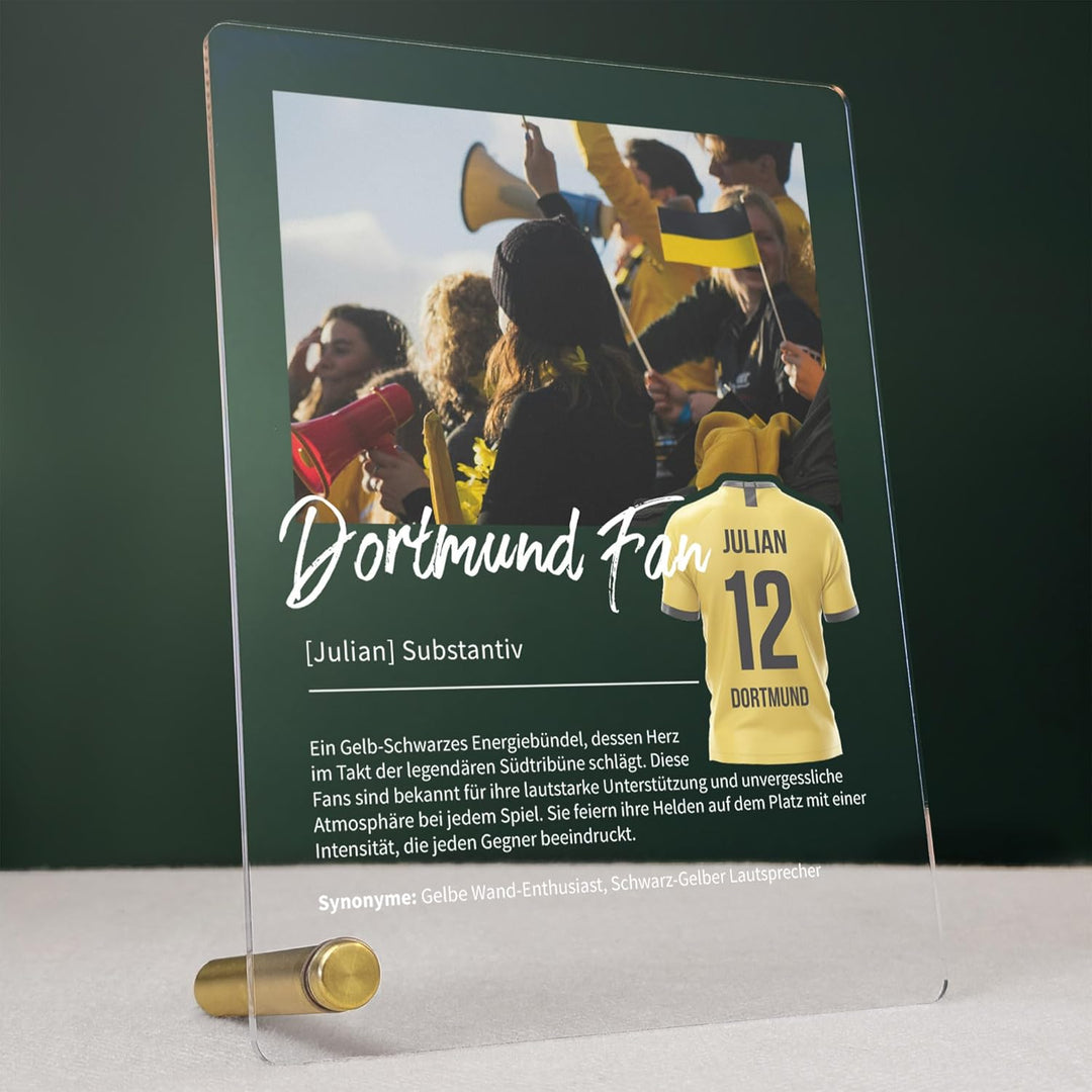 Dortmund Geschenk personalisiert - Acryl Geschenk - Definition: Dortmund Fan - Dortmund Fanartikel,