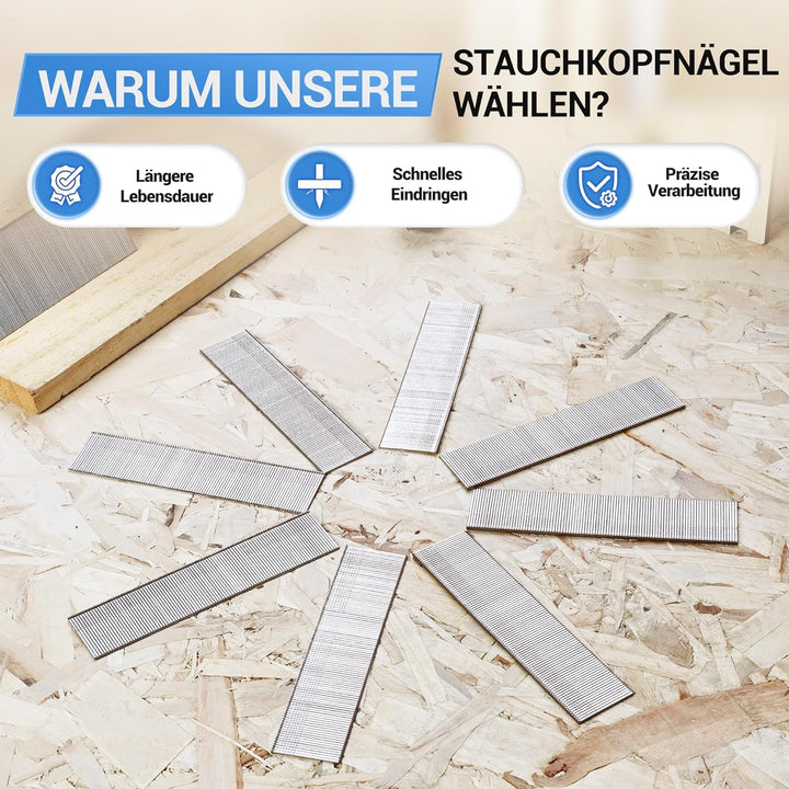 meite Edelstahl Stauchkopfnägel 18GA / 32 mm, Tackernägel 32mm Edelstahl 304 18GA Nägel für Druckluf