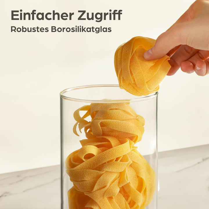Praknu Vorratsdosen für Spaghetti 2er Set - Luftdicht mit Deckel - Spülmaschinenfest - Hoch 30cm