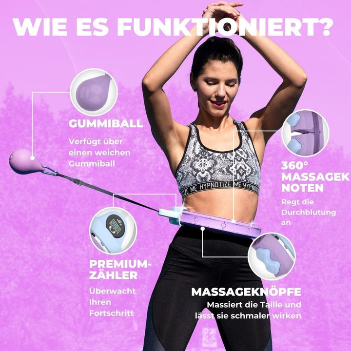 Swiss Activa+ Smart Hula Hoop mit Zähler- Hula Hoop der Nicht runter fällt - Smart Hula Hoop Reifen