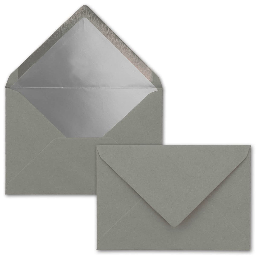 Kuverts Graphit-Grau - 100 Stück - Brief-Umschläge DIN C6-114 x 162 mm - 11,4 x 16,2 cm - Nassklebun