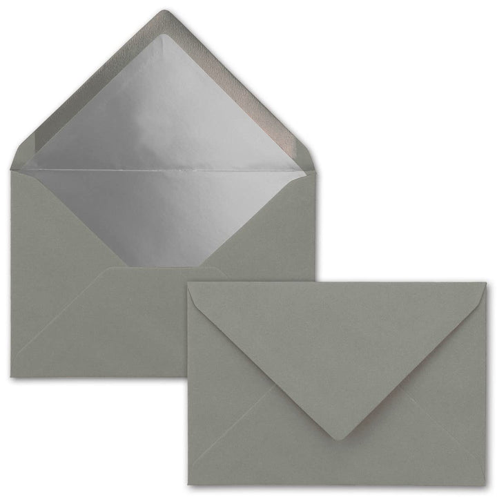 Kuverts Graphit-Grau - 100 Stück - Brief-Umschläge DIN C6-114 x 162 mm - 11,4 x 16,2 cm - Nassklebun