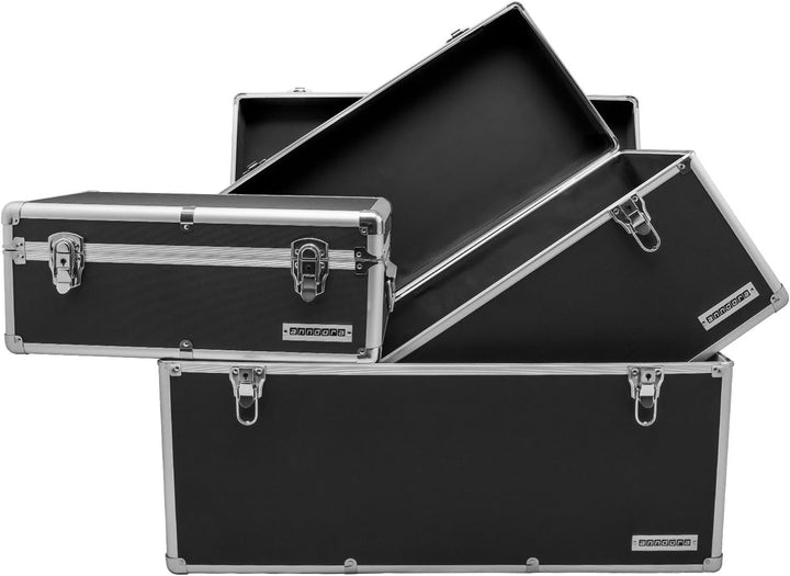 ANNDORA SHOPPING-WELTEN Aluminium-Rahmenkoffer Transport-Box, Koffer in Schwarz mit 155 Liter Volume
