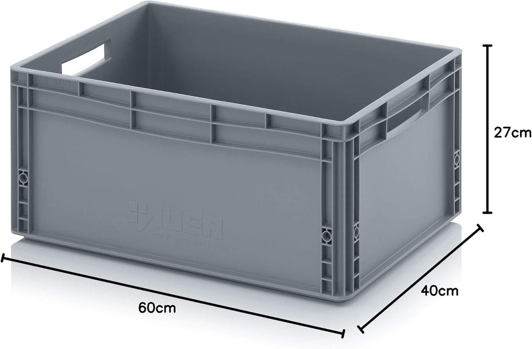 Auer Packaging Eurobehälter 60 x 40 x 27 Euro stapelbar 60x40x27 Lagerbox Eurobox gross grau Transpo