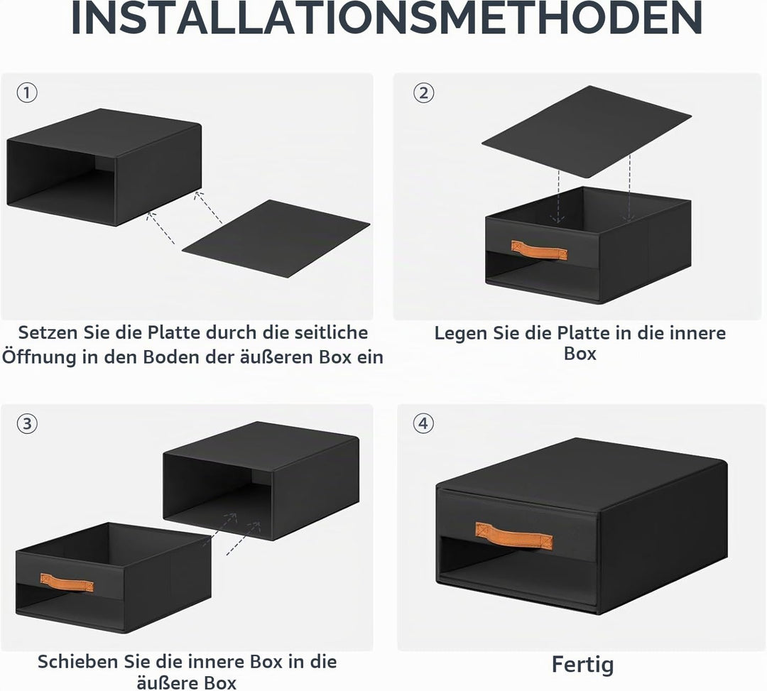 DIMJ Schubladen Ordnungssystem Schubladenboxen - Aufbewahrungsbox Faltboxen mit Fenster Organizer Sc
