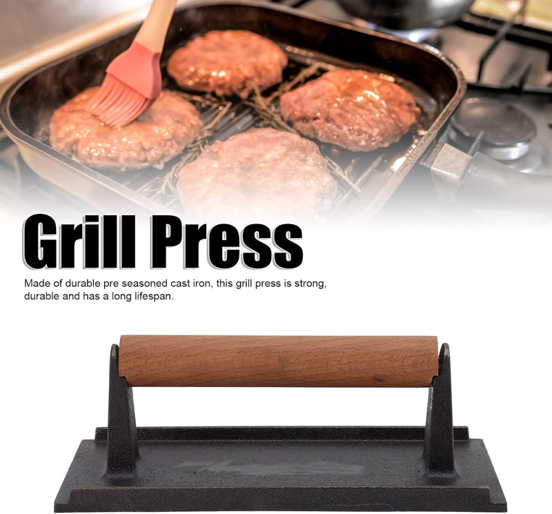 Grillpresse Panini-Presse Rechteckiger Bacon-Burgerpresse Braten Steak-Presswerkzeug Grillgewicht Gr