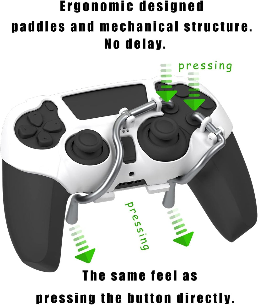 EXknight Leverback V2 PS5 Paddles, Rücktasten Adapter für PS5 Controller | Fit mit Daumengriffe (Whi