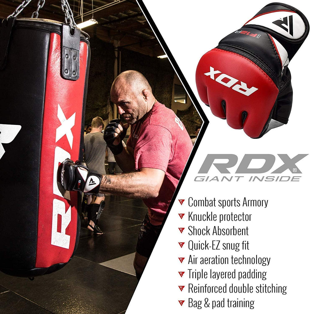 RDX MMA Maya Hide Handschuhe, Leder, Training, Kampfkunst, Boxsack, Kampf, Sparring, Kickboxen S ros