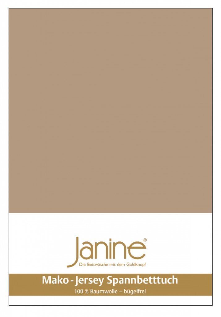 Janine Spannbetttuch 5007 Mako Jersey 180/200 bis 200/200 cm Nougat Fb. 37 180/200 cm - 200/200 cm N