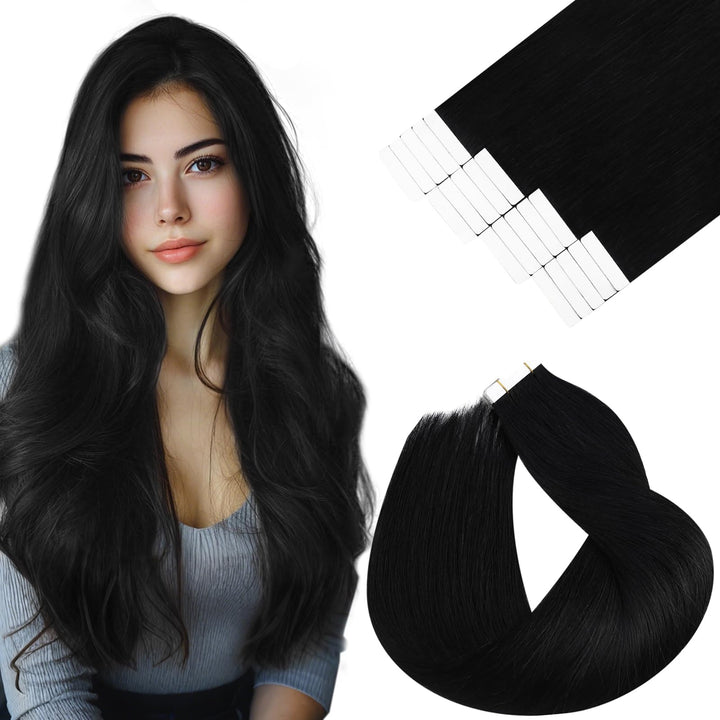 Vivien Remy Extensions Echthaar Tape in Schwarz Tape Extensions Echthaar Naturalich Extensions Tape