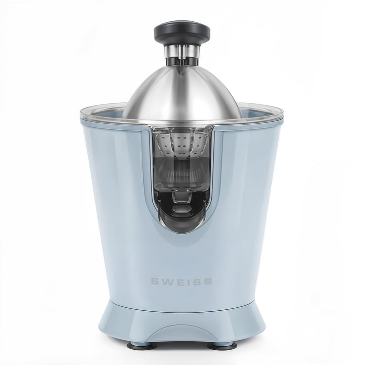 SWEISS ZEST6 Elektrische Zitruspresse, professionell, tropffreier Ausgiesser, spülmaschinenfest, lei