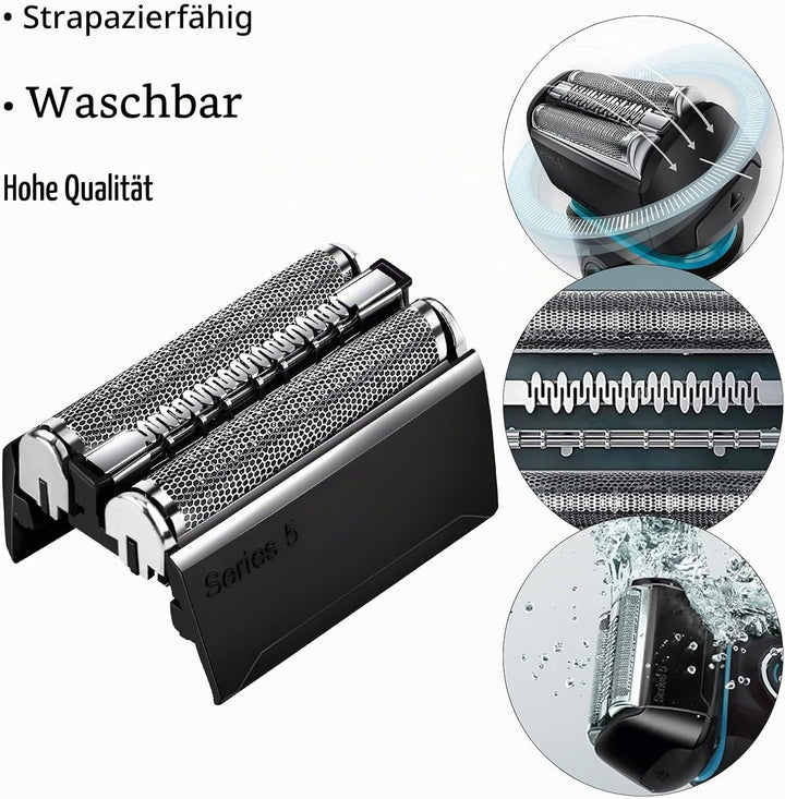 Elektrischer Scherkopf für Braun Serie 5,52B Kompatibel Mit Braun Series 5 Scherkopf,Schwarz Series