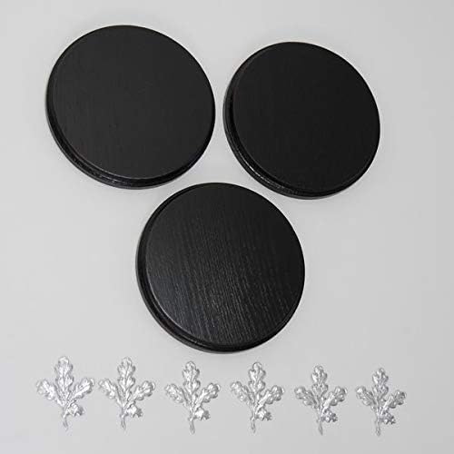 3 x Keilerschilder Keilerbrett Gewaffbrett Trophäenschild rund dunkel AF 15 cm mit 6 Stück Aluminium