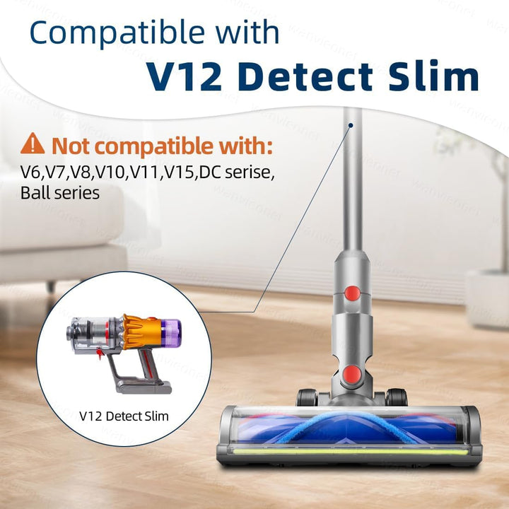 Bürste für Dyson V12 Detect Slim V10 Digital Slim Staubsauger, Zubehör Bodenbürste mit LED-Leuchten,