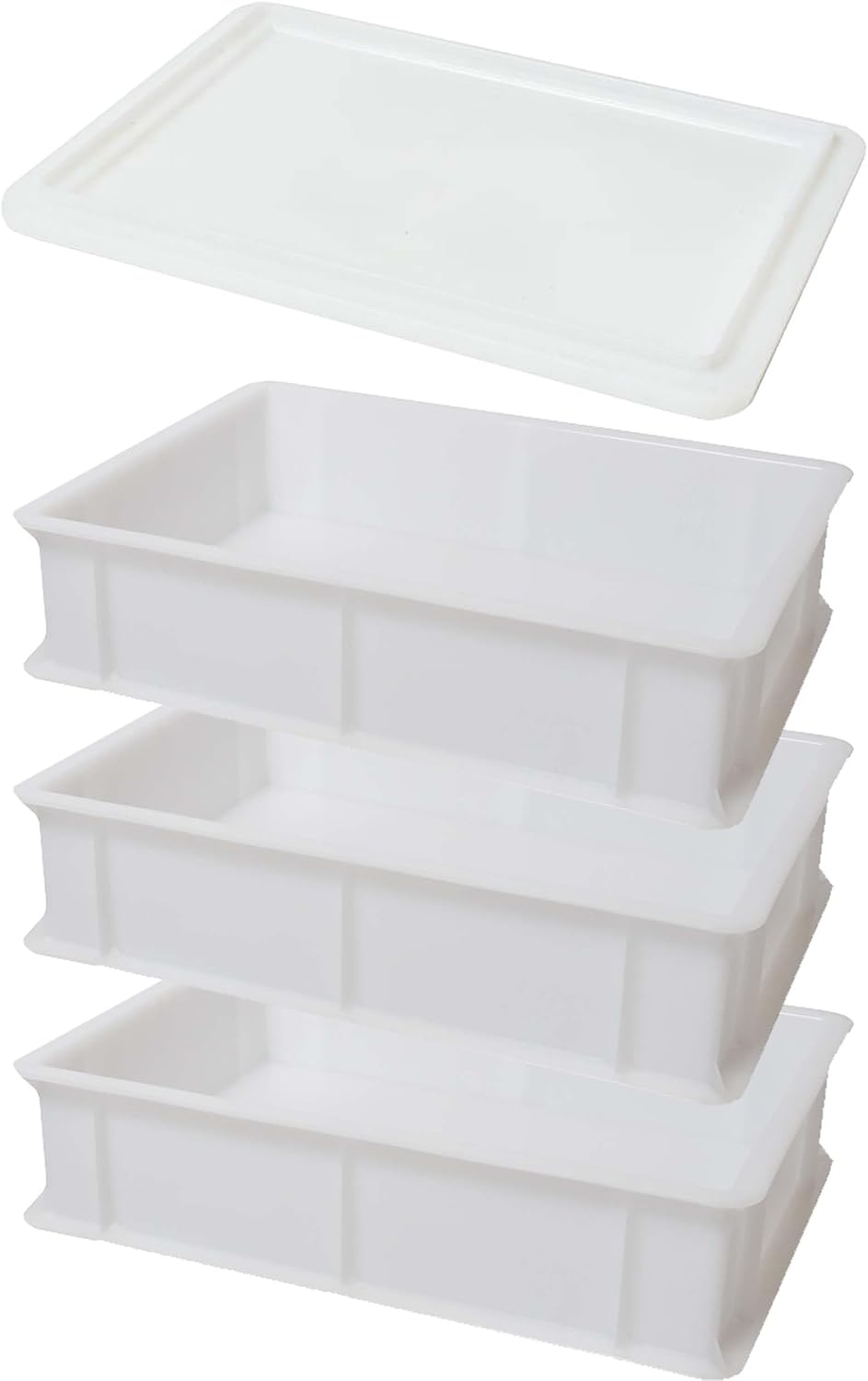 Genus Dei | Dreierpack Gärbehälter für Pizza und Brot | Lebensmittelbehälter für Teig | Teigbehälter