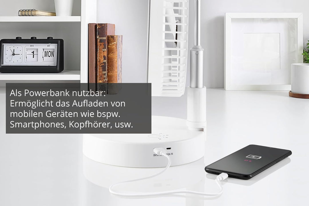UNOLD 86720 TELESKOP-VENTI Cordless mit Klappmechanismus zur platzsparenden Aufbewahrung, Höheneinst