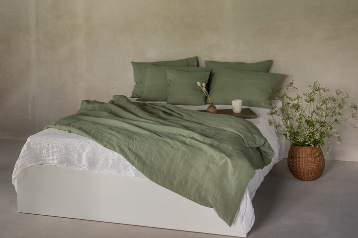 Ger3as Leinen Bettwäsche Set 100% Natur Leinen Stonewashed, Naturfaser Leinen, mit Hotelverschluss (