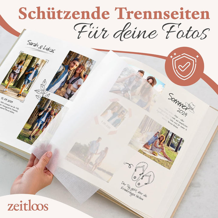 Das Fotoalbum für die Ewigkeit - 100 Seiten mit Platz für 500 Fotos. Fotoalbum leinen Fotoalbum beig
