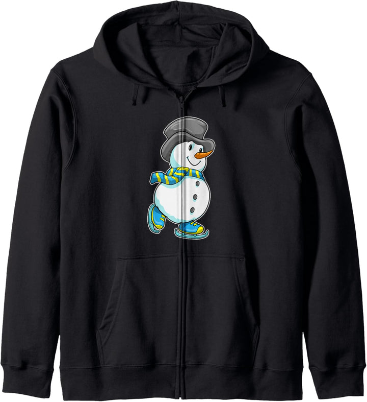 Schneemann Eislaufen Schlittschuhe Wintersport Kapuzenjacke