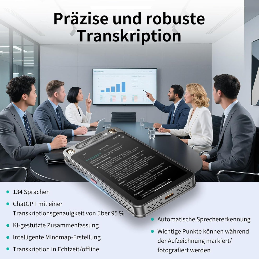 Note AI Digitales Diktiergerät Mit Wiedergabefunktion,Voice Recorder Unterstützung Kostenlose Transk