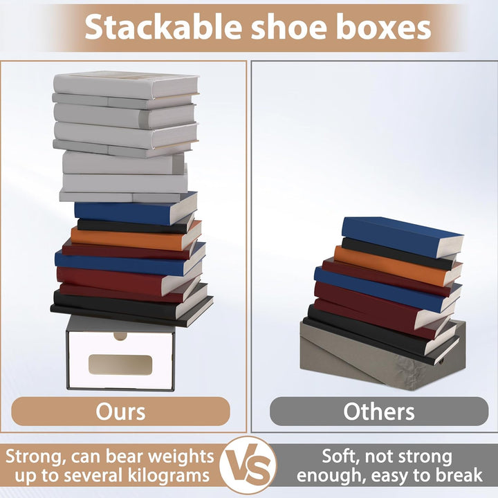 10 Stück Schuhaufbewahrung mit Sichtfenster Aufbewahrungsbox Schuhboxen Sneakerbox Storage Box Schuh