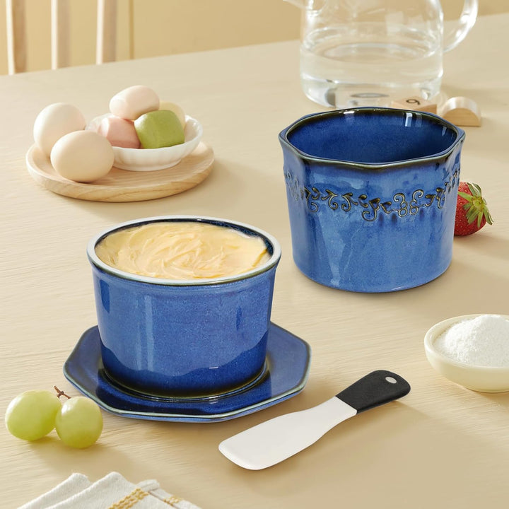 Französische Butterdose, 280g Butterdose Wassergekühlt, Französische Wasserbutterdose mit Wasserlini